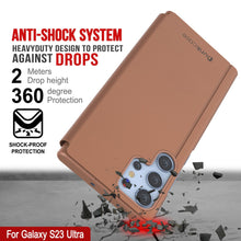 Cargar imagen en el visor de la galería, Funda con tapa reflectante Punkcase Galaxy S23 Ultra, color rosa, para protección