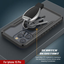 Cargar imagen en el visor de la galería, Funda protectora Punkcase iPhone 15 Pro Armor Stealth MAG Defense, grado militar, cubierta multicapa negra.