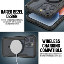 Cargar imagen en el visor de la galería, Funda protectora Punkcase iPhone 15 Pro Armor Stealth MAG Defense, grado militar, cubierta multicapa negra.