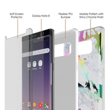 Cargar imagen en el visor de la galería, Punkcase Galaxy Note 8 Marble Case, Protective Full Body Cover W/PunkShield Screen Protector (Blanco Marmo) (Color in image: Teal Onyx)