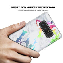 Cargar imagen en el visor de la galería, Punkcase Galaxy Note 8 Marble Case, Protective Full Body Cover W/PunkShield Screen Protector (Blanco Marmo) (Color in image: Black Mirage)