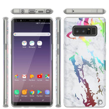 Cargar imagen en el visor de la galería, Punkcase Galaxy Note 8 Marble Case, Protective Full Body Cover W/PunkShield Screen Protector (Blanco Marmo)