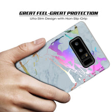 Load image into Gallery viewer, Punkcase Galaxy Note 8 Marble Case, Protective Full Body Cover W/PunkShield Screen Protector (Blue Marmo) (Color in image: Blanco Marmo)