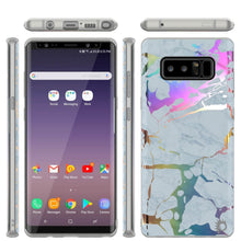 Load image into Gallery viewer, Punkcase Galaxy Note 8 Marble Case, Protective Full Body Cover W/PunkShield Screen Protector (Blue Marmo)