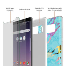 Cargar imagen en el visor de la galería, Punkcase Galaxy Note 8 Marble Case, Protective Full Body Cover W/PunkShield Screen Protector (Teal Onyx) (Color in image: Blanco Marmo)