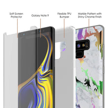 Cargar imagen en el visor de la galería, Galaxy Note 9 Full Body W/ Screen Protector Marble Case (Blanco Marmo) (Color in image: Blue Marmo)