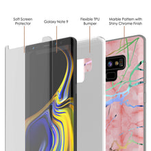 Cargar imagen en el visor de la galería, Galaxy Note 9 Full Body W/ Screen Protector Marble Case (Rose Mirage) (Color in image: Teal Onyx)