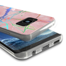 Cargar imagen en el visor de la galería, Punkcase Galaxy S8 Marble Case, Protective Full Body Cover W/PunkShield Screen Protector (Rose Mirage) (Color in image: Teal Onyx)
