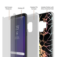 Load image into Gallery viewer, Punkcase Galaxy S9 Marble Case, Protective Full Body Cover W/PunkShield Screen Protector (Black Mirage) (Color in image: Blue Marmo)