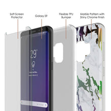 Load image into Gallery viewer, Punkcase Galaxy S9 Marble Case, Protective Full Body Cover W/PunkShield Screen Protector (Blanco Marmo) (Color in image: Teal Onyx)