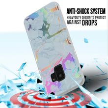 Load image into Gallery viewer, Punkcase Galaxy S9 Marble Case, Protective Full Body Cover W/PunkShield Screen Protector (Blue Marmo) (Color in image: Black Mirage)