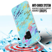 Cargar imagen en el visor de la galería, Punkcase Galaxy S9 Marble Case, Protective Full Body Cover W/PunkShield Screen Protector (Teal Onyx) (Color in image: Blue Marmo)