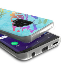 Cargar imagen en el visor de la galería, Punkcase Galaxy S9 Marble Case, Protective Full Body Cover W/PunkShield Screen Protector (Teal Onyx) (Color in image: Black Mirage)