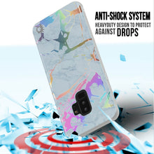 Load image into Gallery viewer, Punkcase Galaxy S9+ Marble Case, Protective Full Body Cover W/PunkShield Screen Protector (Blue Marmo) (Color in image: Black Mirage)