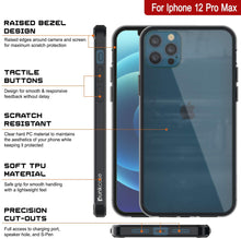 Cargar imagen en el visor de la galería, iPhone 12 Pro Max Case Punkcase® LUCID 2.0 Crystal Black Series w/ PUNK SHIELD Screen Protector | Ultra Fit (Color in image: black)