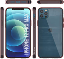 Cargar imagen en el visor de la galería, iPhone 12 Pro Max Case Punkcase® LUCID 2.0 Crystal Pink Series w/ PUNK SHIELD Screen Protector | Ultra Fit (Color in image: light blue)