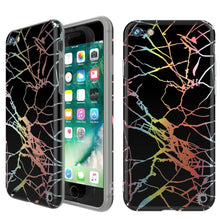 Cargar imagen en el visor de la galería, Punkcase iPhone 8 / 7 Marble Case, Protective Full Body Cover W/9H Tempered Glass Screen Protector (Black Mirage) (Color in image: Black Mirage)