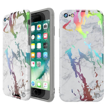 Cargar imagen en el visor de la galería, Punkcase iPhone 8 / 7 Marble Case, Protective Full Body Cover W/9H Tempered Glass Screen Protector (Blanco Marmo) (Color in image: Blanco Marmo)