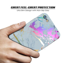 Cargar imagen en el visor de la galería, Punkcase iPhone 8 / 7 Marble Case, Protective Full Body Cover W/9H Tempered Glass Screen Protector (Blue Marmo) (Color in image: Blanco Marmo)
