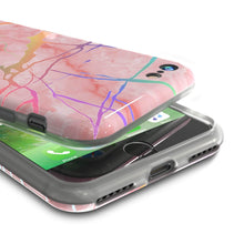 Cargar imagen en el visor de la galería, Punkcase iPhone 8 / 7 Marble Case, Protective Full Body Cover W/9H Tempered Glass Screen Protector (Rose Mirage) (Color in image: Teal Onyx)