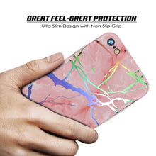 Cargar imagen en el visor de la galería, Punkcase iPhone SE (4.7") Marble Case, Protective Full Body Cover W/9H Tempered Glass Screen Protector (Rose Mirage) (Color in image: Blue Marmo)
