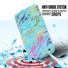 Load image into Gallery viewer, Punkcase iPhone SE (4.7") Marble Case, Protective Full Body Cover W/9H Tempered Glass Screen Protector (Teal Onyx) (Color in image: Blue Marmo)