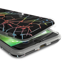 Cargar imagen en el visor de la galería, Punkcase iPhone 8+ / 7+ Plus Marble Case, Protective Full Body Cover W/9H Tempered Glass Screen Protector (Black Mirage) (Color in image: Blanco Marmo)