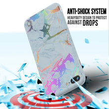 Cargar imagen en el visor de la galería, Punkcase iPhone 8+ / 7+ Plus Marble Case, Protective Full Body Cover W/9H Tempered Glass Screen Protector (Blue Marmo) (Color in image: Black Mirage)