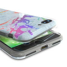 Cargar imagen en el visor de la galería, Punkcase iPhone 8+ / 7+ Plus Marble Case, Protective Full Body Cover W/9H Tempered Glass Screen Protector (Blue Marmo) (Color in image: Teal Onyx)