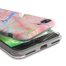 Cargar imagen en el visor de la galería, Punkcase iPhone 8+ / 7+ Plus Marble Case, Protective Full Body Cover W/9H Tempered Glass Screen Protector (Rose Mirage) (Color in image: Teal Onyx)