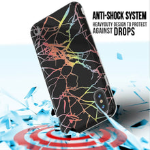 Cargar imagen en el visor de la galería, Punkcase iPhone X Marble Case, Protective Full Body Cover W/9H Tempered Glass Screen Protector (Black Mirage) (Color in image: Teal Onyx)