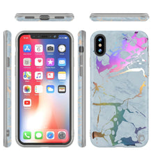 Load image into Gallery viewer, Punkcase iPhone X Marble Case, Protective Full Body Cover W/9H Tempered Glass Screen Protector (Blue Marmo) (Color in image: Teal Onyx)