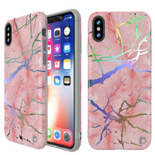 Cargar imagen en el visor de la galería, Punkcase iPhone X Marble Case, Protective Full Body Cover W/9H Tempered Glass Screen Protector (Rose Gold Mirage) (Color in image: Rose Gold Mirage)