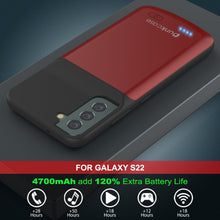 Cargar imagen en el visor de la galería, PunkJuice S22 Battery Case Red - Portable Charging Power Juice Bank with 4700mAh