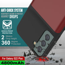 Cargar imagen en el visor de la galería, ANTI-SHOCK SYSTEM HEAVYDUTY DESIGN TO PROTECT AGAINST DROPS i SHOCK-PROOF PROTECTION Meters Drop height Ce degree k 360 Protection 6 1 i() -- - - For Galaxy S22 Plus et (Color in image: Black)