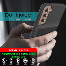 Cargar imagen en el visor de la galería, PunkJuice S21 Battery Case Black - Portable Charging Power Juice Bank with 4800mAh (Color in image: Red)