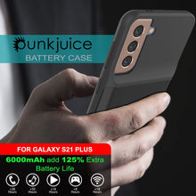 Cargar imagen en el visor de la galería, PunkJuice S21+ Plus Battery Case Black - Portable Charging Power Juice Bank with 6000mAh