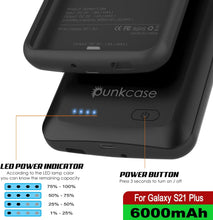 Cargar imagen en el visor de la galería, PunkJuice S21+ Plus Battery Case Black - Portable Charging Power Juice Bank with 6000mAh (Color in image: Red)