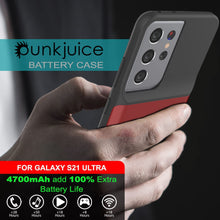 Cargar imagen en el visor de la galería, PunkJuice S21 Ultra Battery Case Red - Portable Charging Power Juice Bank with 4700mAh (Color in image: Blue)