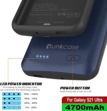Cargar imagen en el visor de la galería, PunkJuice S21 Ultra Battery Case Blue - Portable Charging Power Juice Bank with 4700mAh (Color in image: Red)