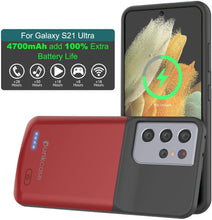 Cargar imagen en el visor de la galería, PunkJuice S21 Ultra Battery Case Red - Portable Charging Power Juice Bank with 4700mAh