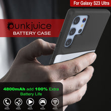 Cargar imagen en el visor de la galería, PunkJuice S23 Ultra Battery Case White - Banco de carga portátil con capacidad de 4800mAh.