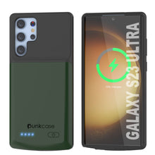 Cargar imagen en el visor de la galería, Funda de batería PunkJuice S23 Ultra verde: Power Bank portátil de carga con jugo de energía de 4800mAh.