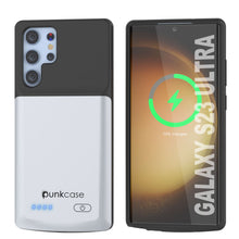 Cargar imagen en el visor de la galería, PunkJuice S23 Ultra Battery Case White - Banco de carga portátil con capacidad de 4800mAh.