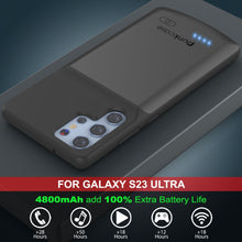 Cargar imagen en el visor de la galería, PunkJuice S23 Ultra Battery Case Grey - Estuche de batería portátil gris con banco de carga de energía de 4800mAh