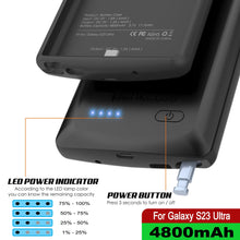 Cargar imagen en el visor de la galería, PunkJuice S23 Ultra Battery Case Black - Funda de batería portátil para carga de energía con 4800mAh