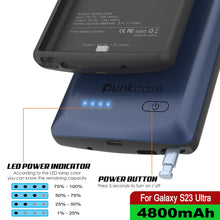 Cargar imagen en el visor de la galería, PunkJuice S23 Ultra Battery Case Azul - Cargador portátil de energía Juice Bank con 4800mAh.