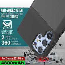 Cargar imagen en el visor de la galería, PunkJuice S23 Ultra Battery Case Grey - Estuche de batería portátil gris con banco de carga de energía de 4800mAh