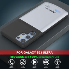 Cargar imagen en el visor de la galería, PunkJuice S23 Ultra Battery Case White - Banco de carga portátil con capacidad de 4800mAh.