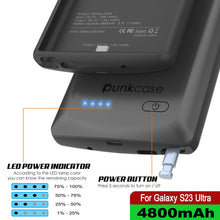 Cargar imagen en el visor de la galería, PunkJuice S23 Ultra Battery Case Grey - Estuche de batería portátil gris con banco de carga de energía de 4800mAh